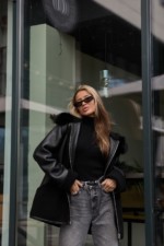 Зимняя дубленка Mila Nova Д-219  черный — изображение 4