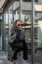 Зимняя дубленка Mila Nova  Д-233  черный — изображение 4