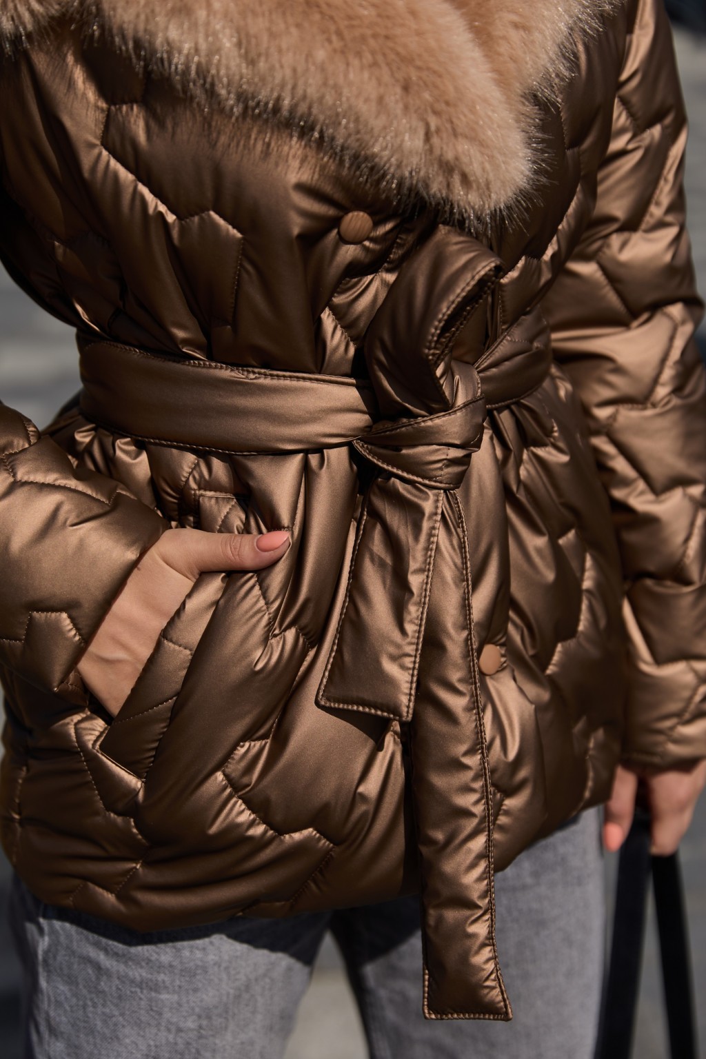 Зимняя куртка Mila Nova К-328 кап кемел — изображение 5