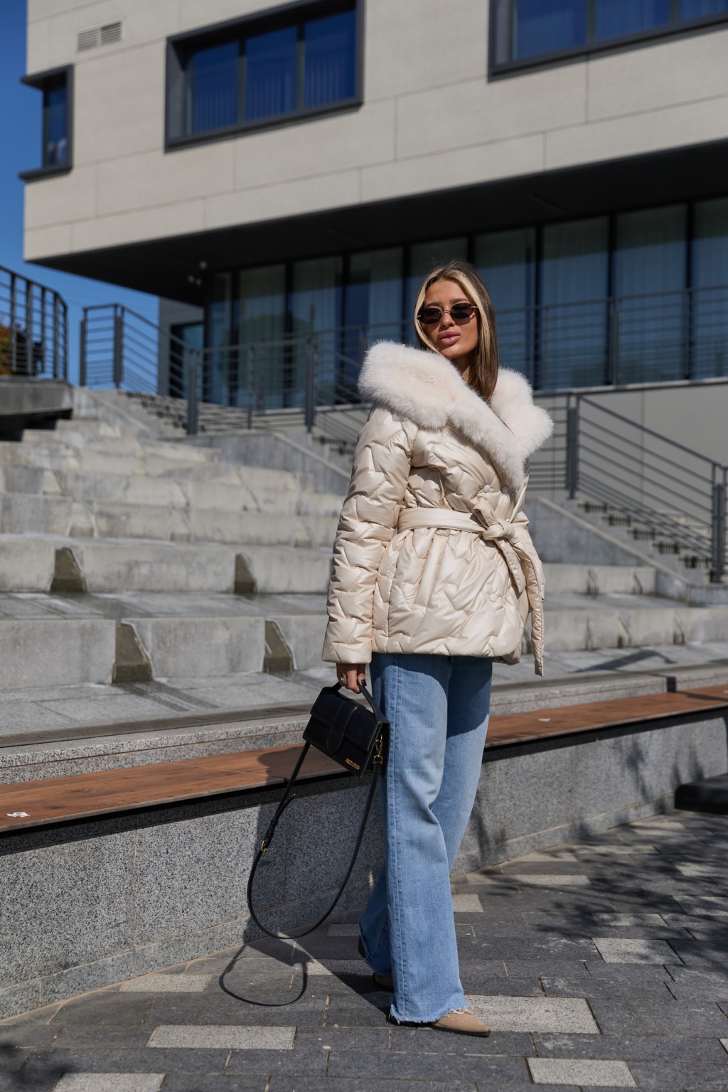 Зимняя куртка Mila Nova К-328 кап молоко — изображение 3