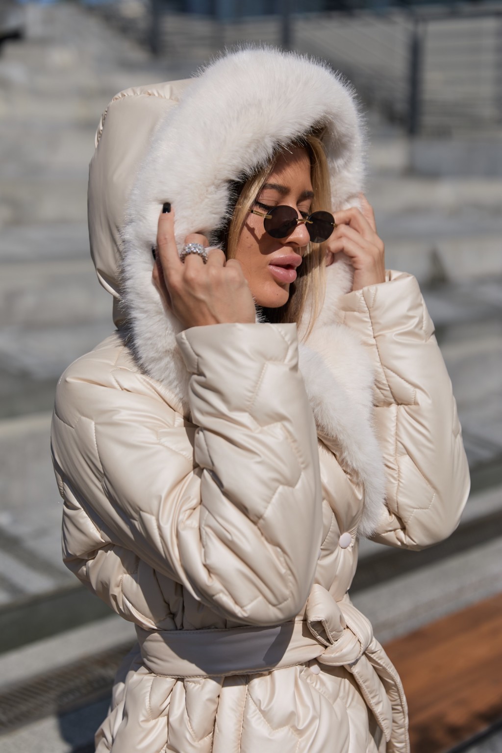 Зимняя куртка Mila Nova К-328 кап молоко — изображение 2