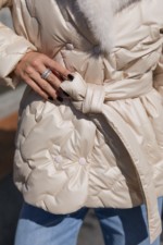 Зимняя куртка Mila Nova К-328 кап молоко — изображение 5