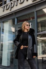 Зимняя дубленка Mila Nova Д-234  черный — изображение 2