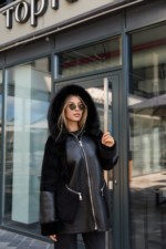 Зимняя дубленка Mila Nova Д-234  черный — изображение 4