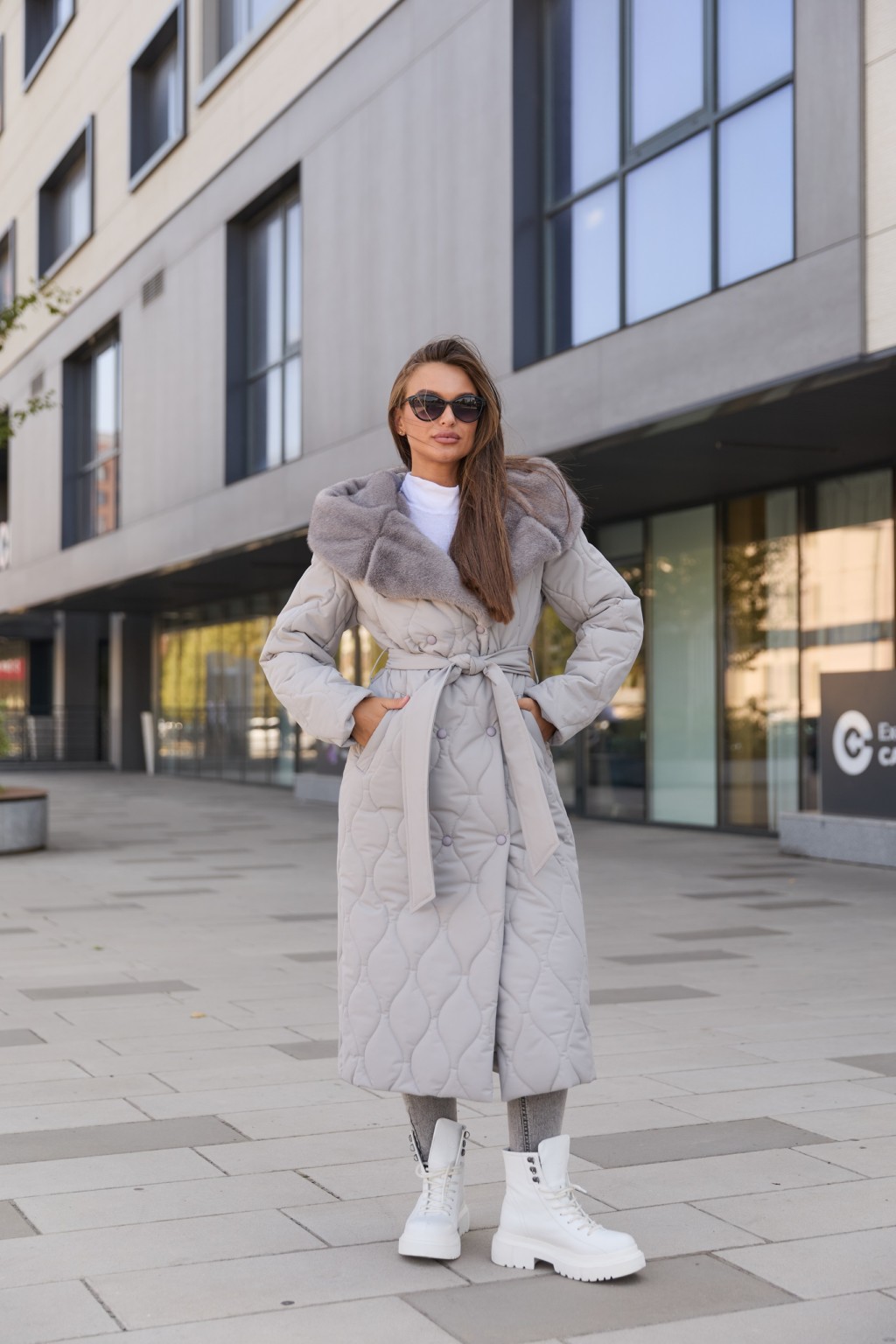 Зимнее пальто Mila Nova ПВ-358 серый — изображение 2