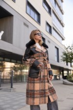 Зимнее пальто Mila Nova ПВ-362 кемел+черный — изображение 2