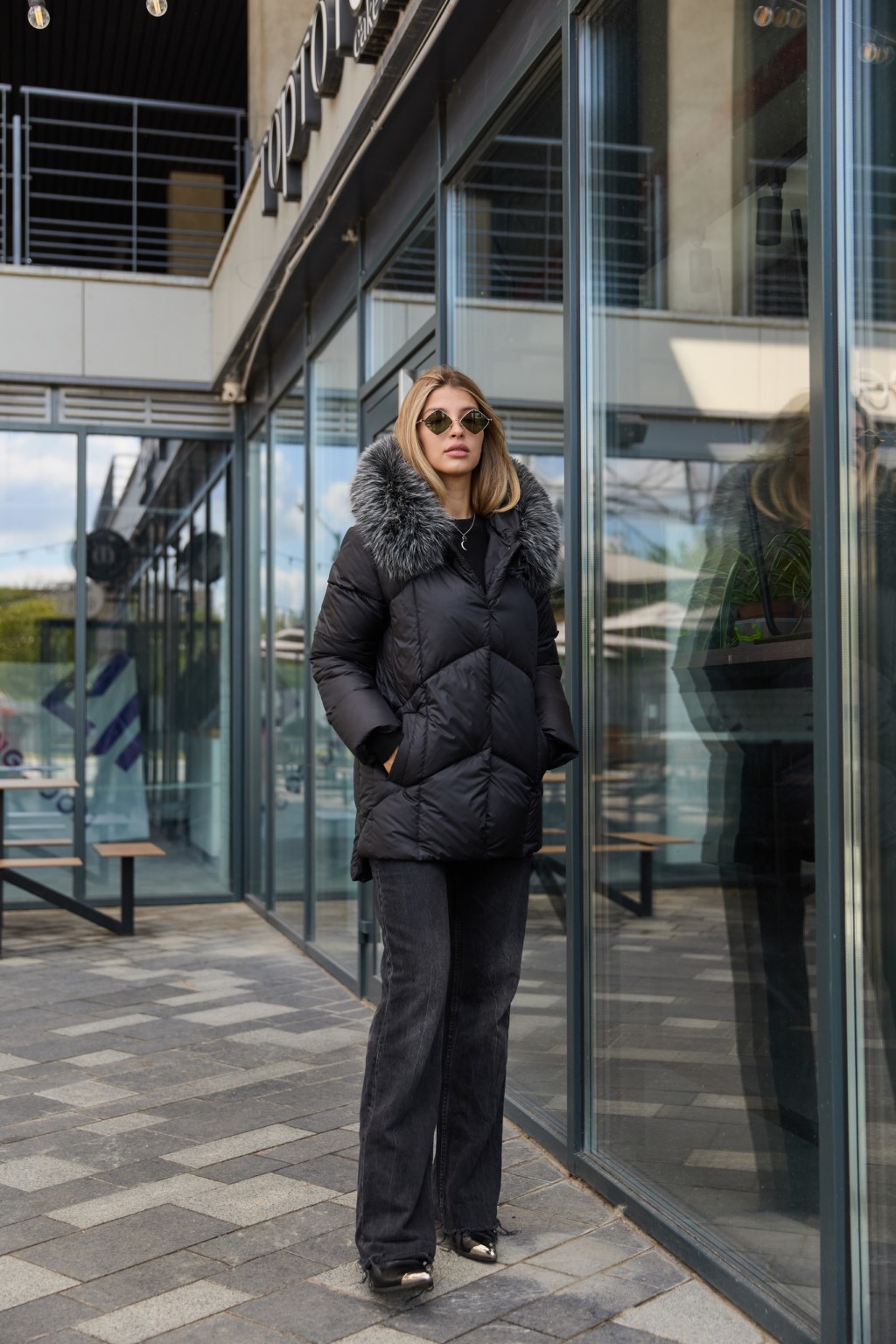 к-344чер (2) Зимняя куртка Mila Nova К-344 черный — изображение 1