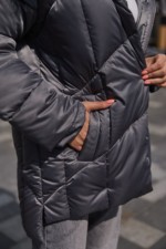 Зимняя куртка Mila Nova К-344 серый — изображение 5