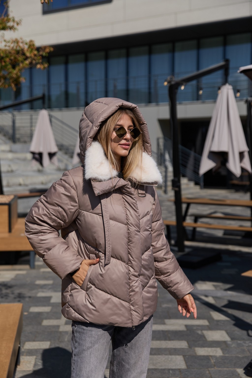 Зимняя куртка Mila Nova К-350 капучино — изображение 2