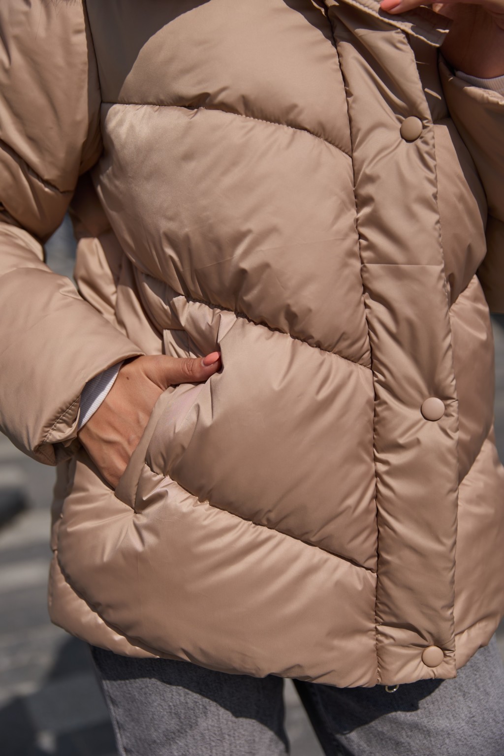 Зимняя куртка Mila Nova К-350 кемел — изображение 4