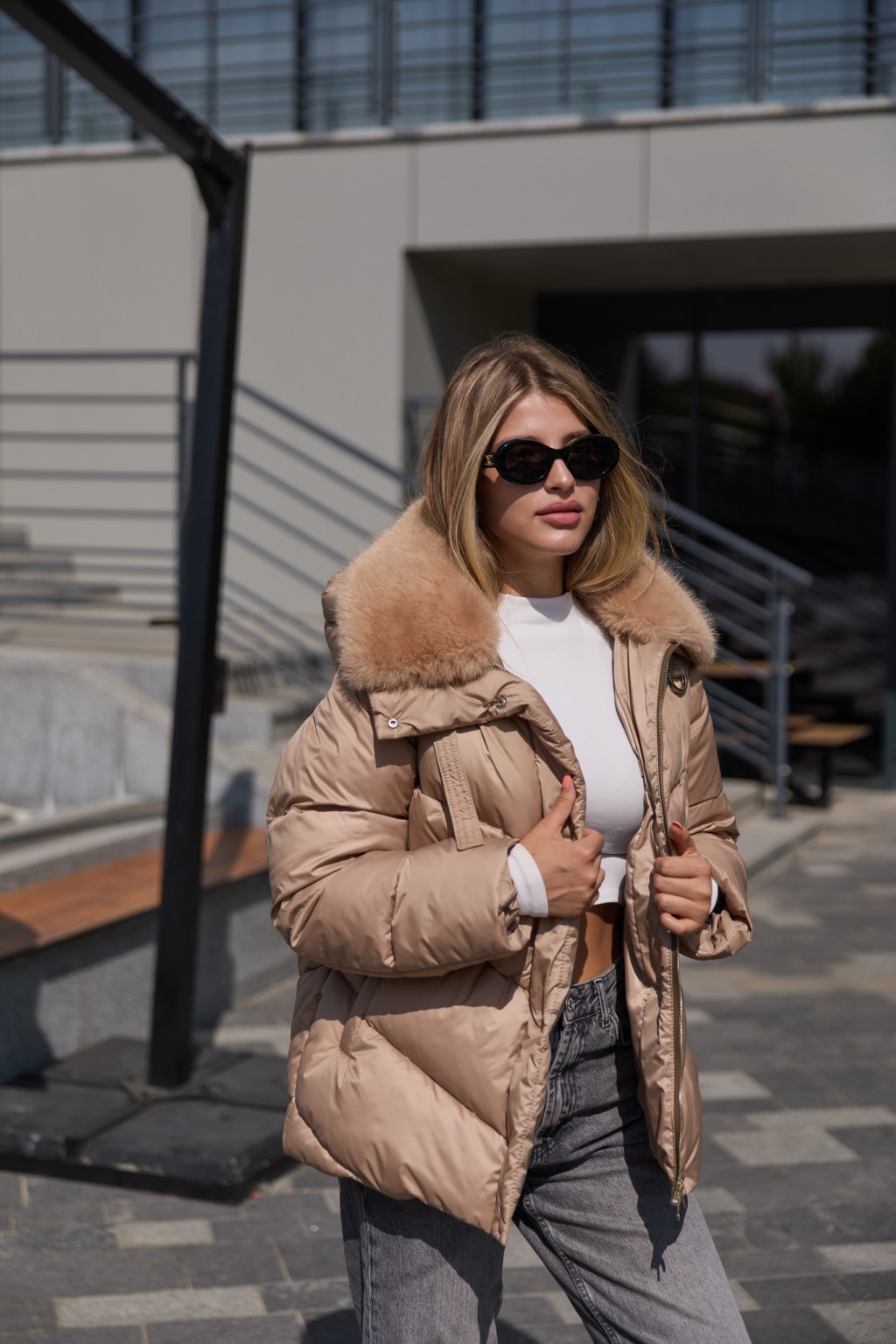 Зимняя куртка Mila Nova К-350 кемел — изображение 2