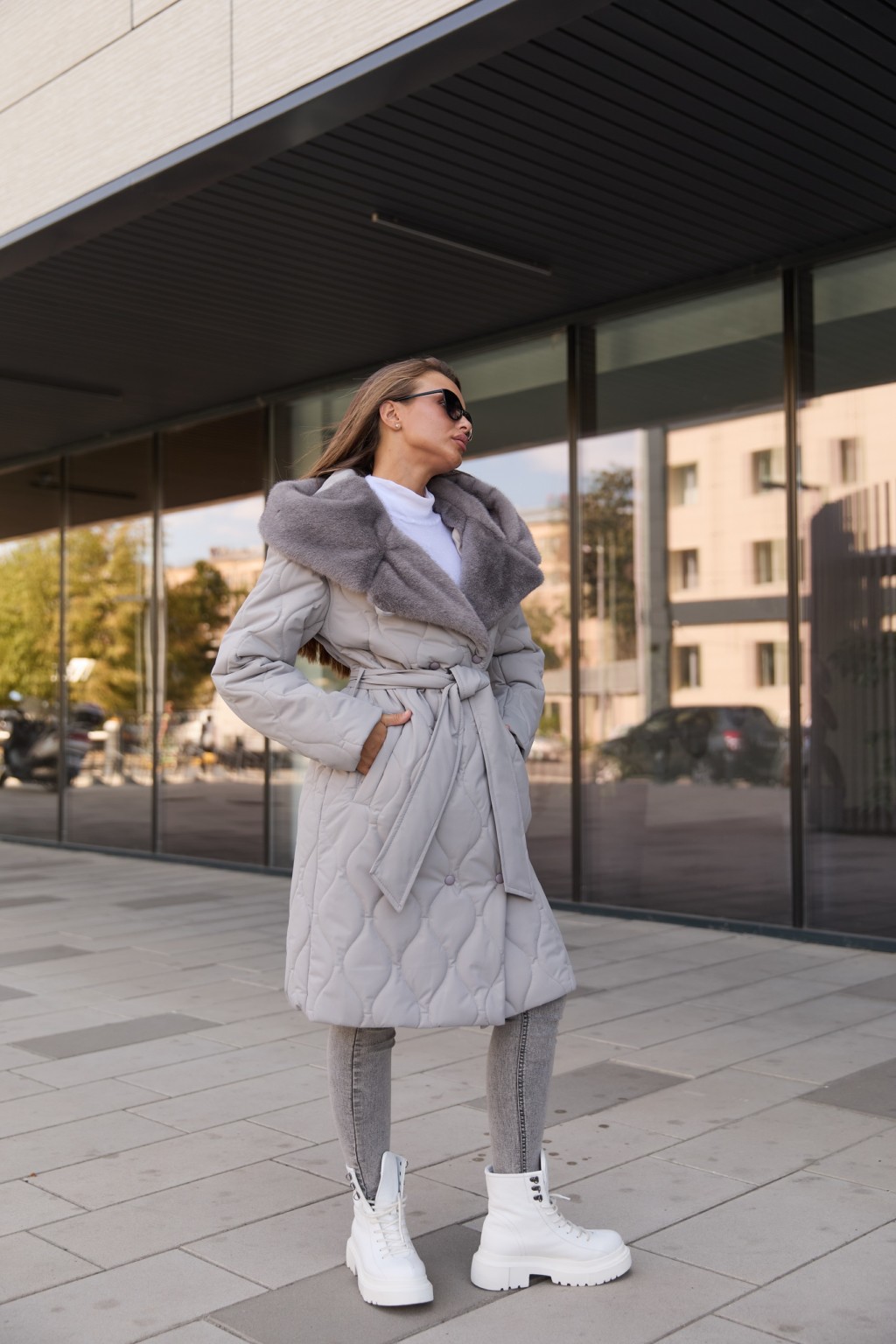 Зимнее пальто Mila Nova ПВ-360 серый — изображение 5