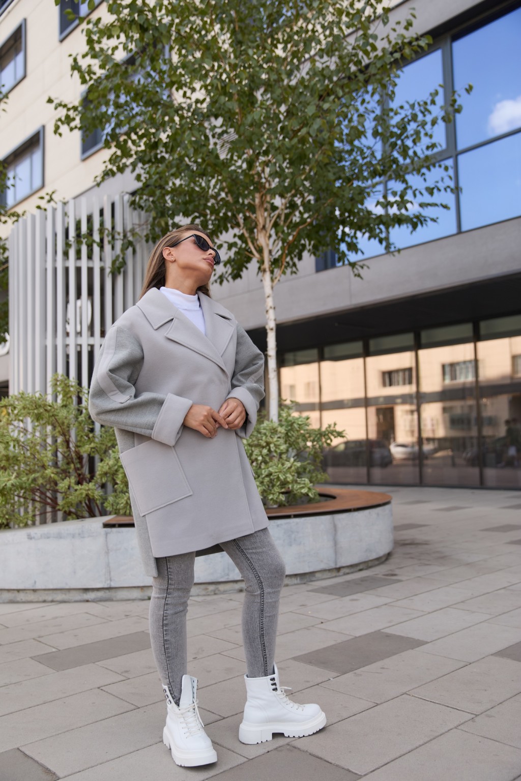 Демисезонное пальто Mila Nova ПВ-364 серый — изображение 3