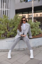 Демисезонное пальто Mila Nova ПВ-364 серый — изображение 7