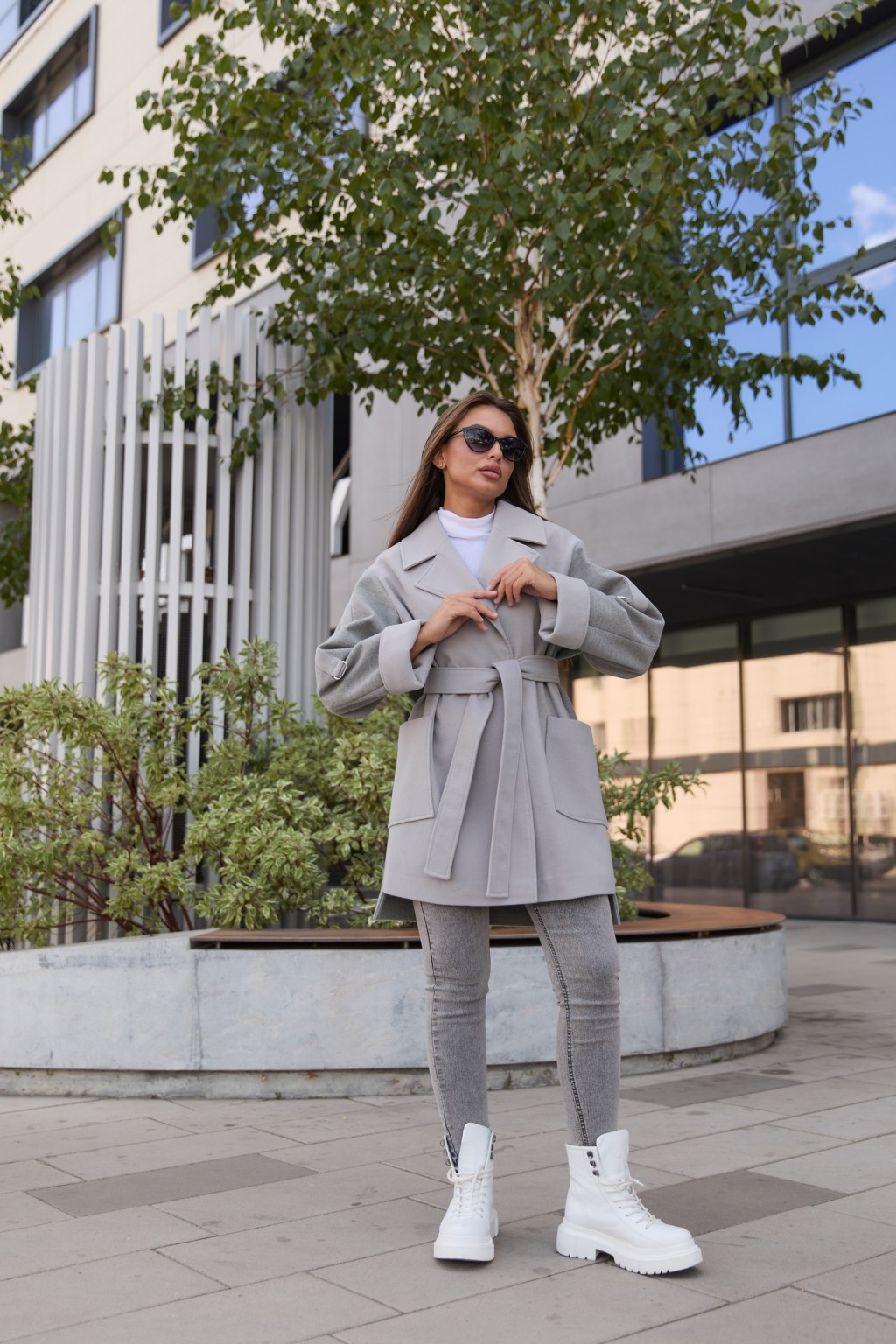 Демисезонное пальто Mila Nova ПВ-364 серый — изображение 1