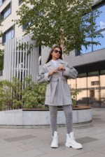 Демисезонное пальто Mila Nova ПВ-364 серый