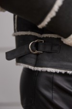 Зимняя дубленка Mila Nova Д-228 графит — изображение 8