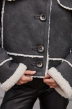 Зимняя дубленка Mila Nova Д-228 графит — изображение 6