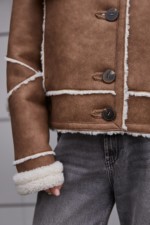 Зимняя дубленка Mila Nova Д-228 кемел — изображение 8