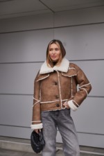 Зимняя дубленка Mila Nova Д-228 кемел — изображение 5