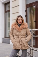 Зимняя куртка Mila Nova К-328 кап песочный — изображение 4