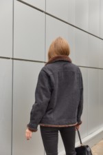 Евро-зима куртка Mila Nova  К-312 черный+шоколад — изображение 9