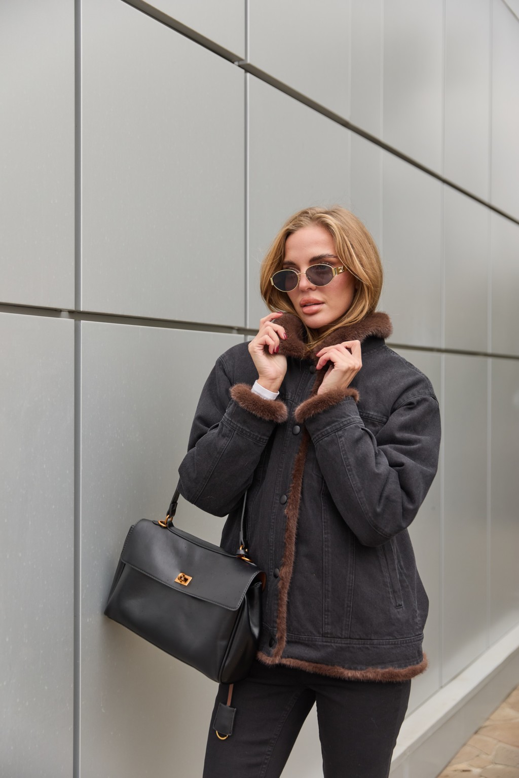 Евро-зима куртка Mila Nova  К-312 черный+шоколад — изображение 3