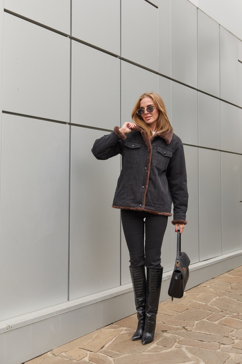 Евро-зима куртка Mila Nova  К-312 черный+шоколад — изображение 2