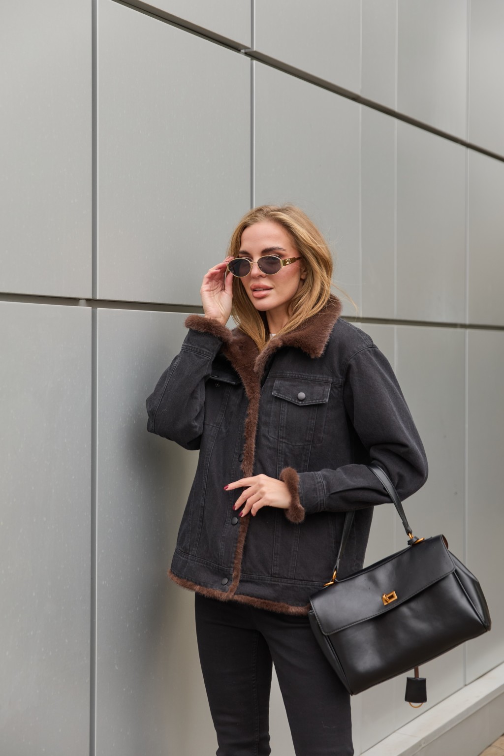 Евро-зима куртка Mila Nova  К-312 черный+шоколад — изображение 4