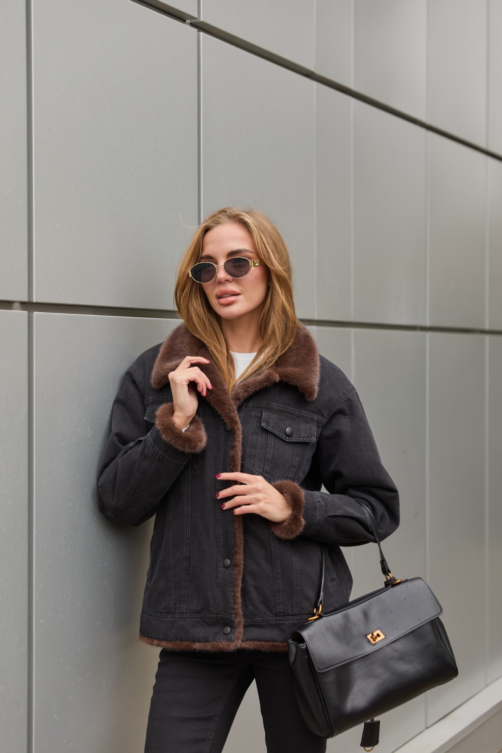 Евро-зима куртка Mila Nova  К-312 черный+шоколад — изображение 1