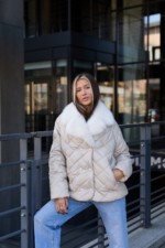 Зимняя куртка Mila Nova К-328 бежевый — изображение 3