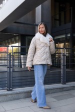 Зимняя куртка Mila Nova К-328 бежевый — изображение 5