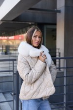 Зимняя куртка Mila Nova К-328 бежевый — изображение 2