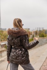 Зимняя куртка Mila Nova К-328 кап  шоколадный — изображение 7