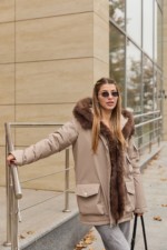 Зимняя куртка-парка К-342 капучино — изображение 2