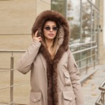 Зимняя куртка-парка К-342 капучино