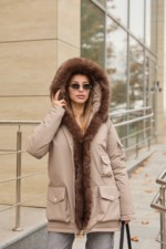 Зимняя куртка-парка К-342 капучино