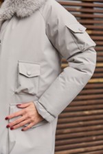 Зимняя куртка-парка К-342 серый — изображение 13