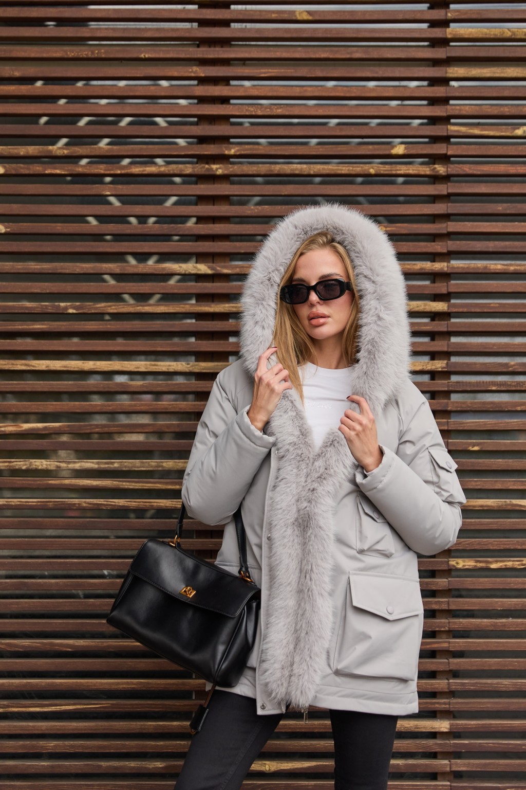 Зимняя куртка-парка К-342 серый — изображение 4