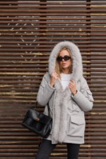 Зимняя куртка-парка К-342 серый — изображение 4