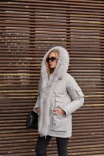 Зимняя куртка-парка К-342 серый — изображение 12