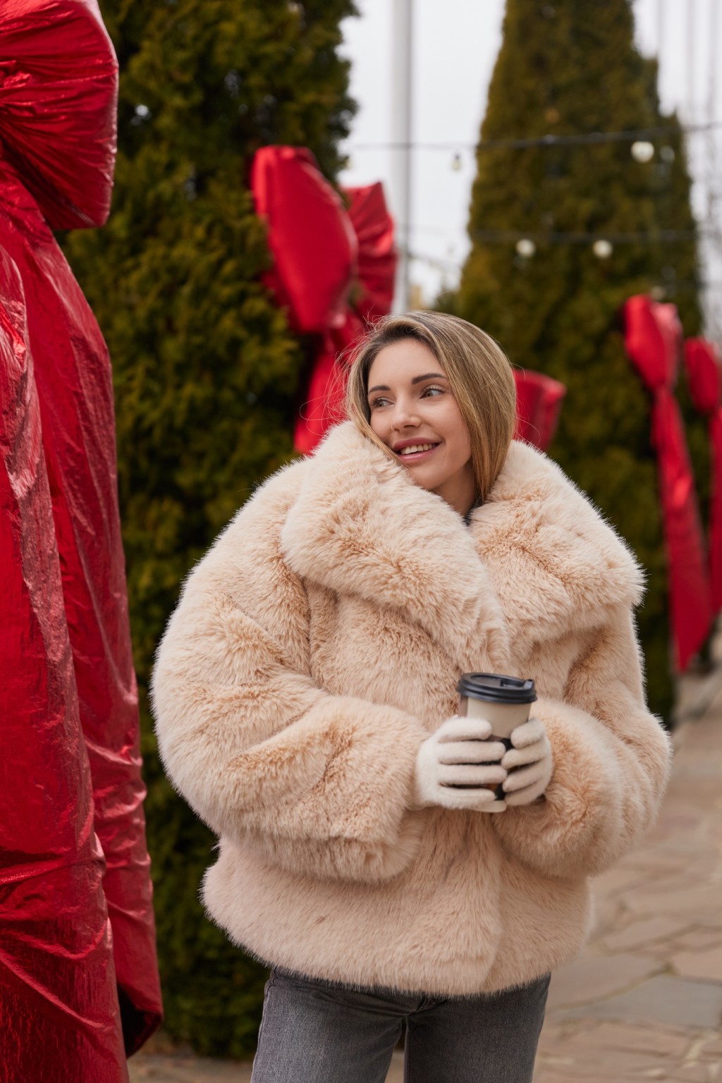 Зимняя шуба Mila Nova ПВ-344персиковый — изображение 9