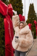 Зимняя шуба Mila Nova ПВ-344персиковый — изображение 8