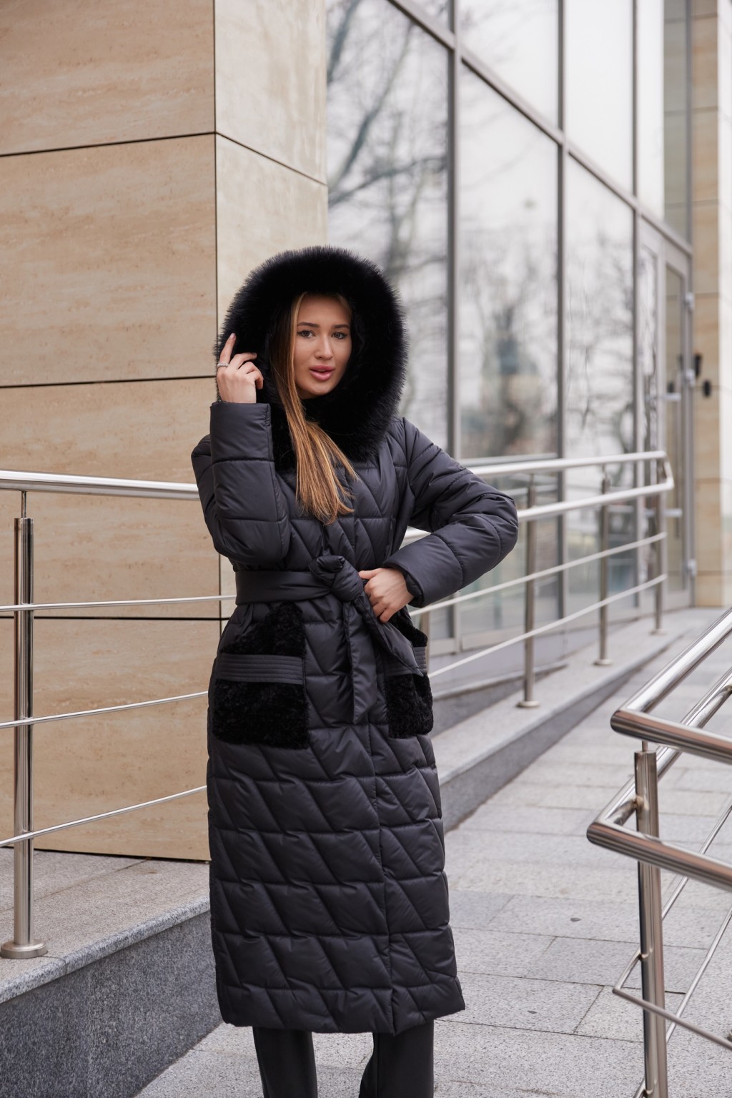 Зимнее пальто ПВ-365 черный — изображение 8