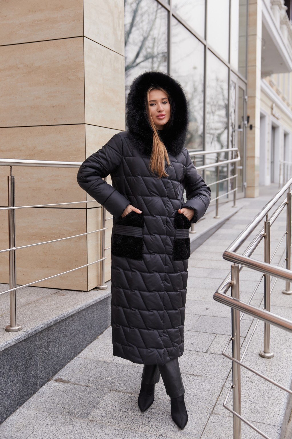 Зимнее пальто ПВ-365 черный — изображение 11