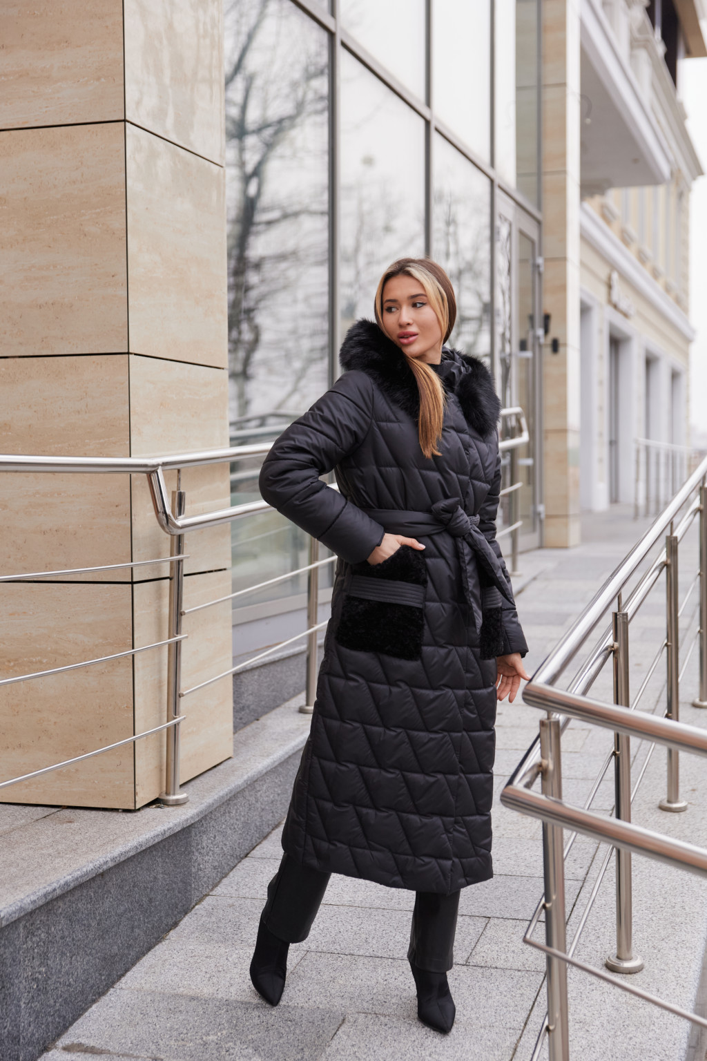 Зимнее пальто ПВ-365 черный — изображение 2