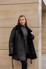 Зимняя дубленка Mila Nova Д-238 черный — изображение 7