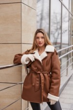 Зимняя дубленка Mila Nova Д-238 рыжий
