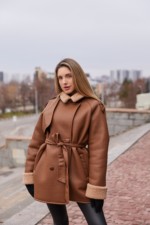 Зимняя дубленка Mila Nova  Д-238 рыжий+рыжий — изображение 4