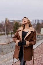 Зимняя дубленка Mila Nova  Д-238 рыжий+рыжий — изображение 7